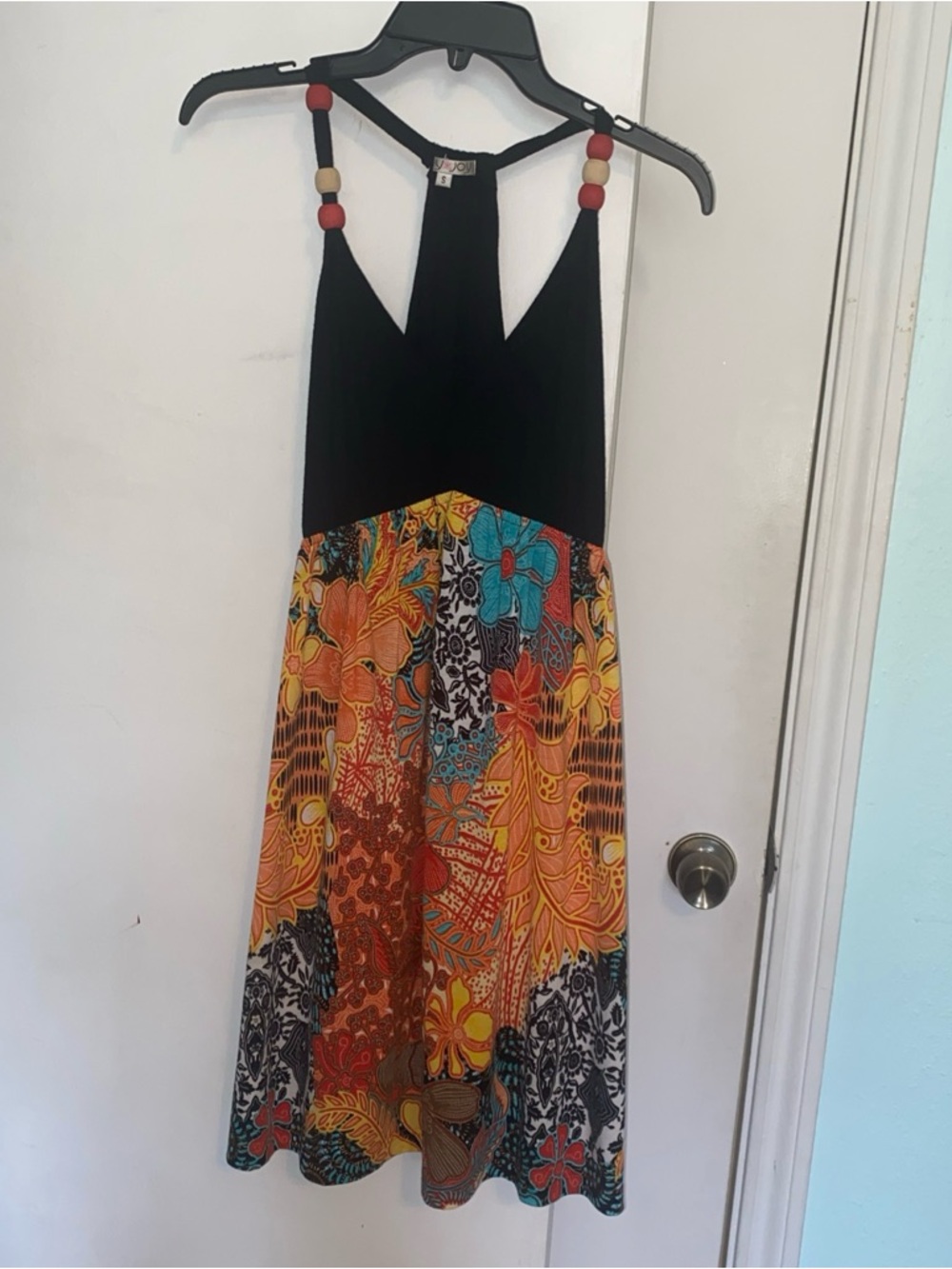 Black & Multicolor Floral Sundress from JoyJoy, size S